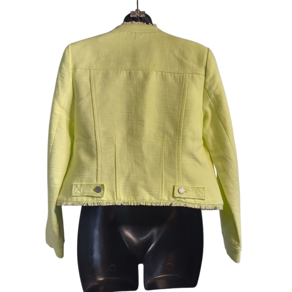 Banana Republic Blazer Jacket Women's Green Raw Hem Size 2 NWOT - Picture 2 of 10